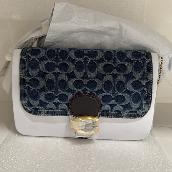 Coach Tabby Washed Denim b4/indigo Soft Shoulder Bag - Picture 7 of 15